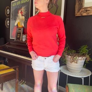 Coral 80’s or early 90’s Mock neck Sweater